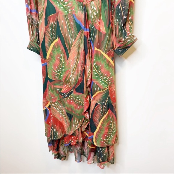 Farm Rio Sleeve V Neck Maxi Wrap Dress Size M - Picture 6 of 10